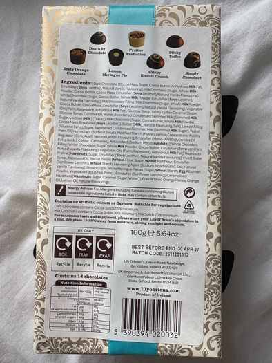 Lily O'Brien chocolate selection 160g