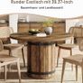Round Dining Table, 100 cm Kitchen Table with Fence Wooden Base (Table Only) Image 4