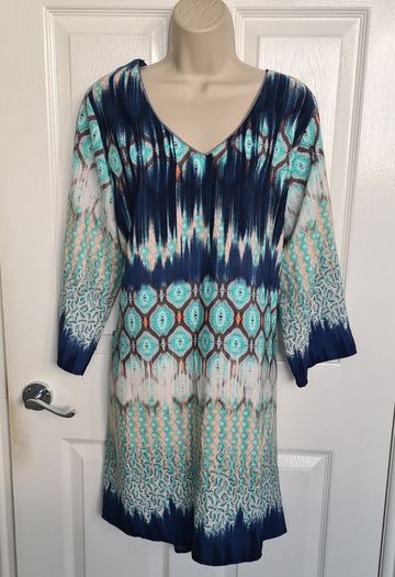 New with Tags J'Aime Lavie Paris Shift Aqua Dress size 14