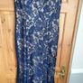 Dress beautiful long  navy lace dress gold lined size 16 on label  i think best suit size 14 Image 8