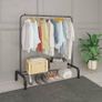 Clothing Garment Rack, 110 CM Metal Clothes Rail with Bottom Rack for Coats, Skirts, Shirts, Sweaters Image 4