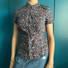 Esprit navy & red floral blouse. Size 6