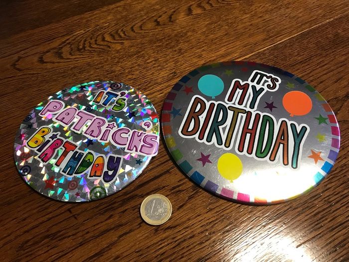Large birthday badge x2