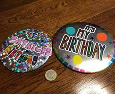 Large birthday badge x2