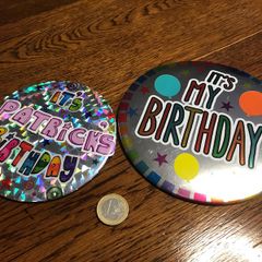 Large birthday badge x2