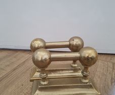 Vintage Brass-topped Fireplace Andirons