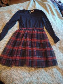 name it navy and check dress