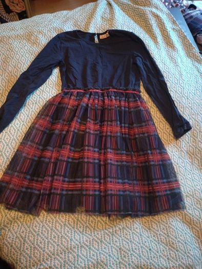 name it navy and check dress