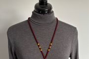 Large deep red necklace