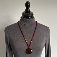 Large deep red necklace