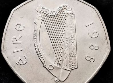 [#406] - Ireland 1988 | Irish 50p | 50 Pence | Millennium | Woodcock | KM.26 | UNC