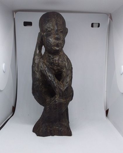 Pair of Vintage Handcarved Wooden African Tribal Figures ( Male )