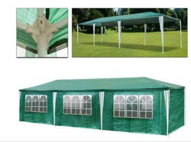 3 x 9 m Gazebo, Protection Party Tent, MaterialHigh-Quality Marquee Garden Tent with 8 Side Panels, Waterproof for Wedding, Party, Garden, Market