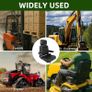 Universal Lawn Mower Seat, Foldable Tractor Seat with Armrest Headrest and Seatbelt, Adjustable Backrest and Slide Rail, Waterproof Loader Forklift Seat for Garden Tractor, Bucket, Excavator Image 6