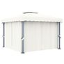 Gazebo with Curtain and String Lights 3x3 m Cream White Image 2