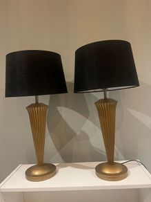 Pair of antique continental gilt Table lamps