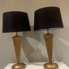 Pair of antique continental gilt Table lamps
