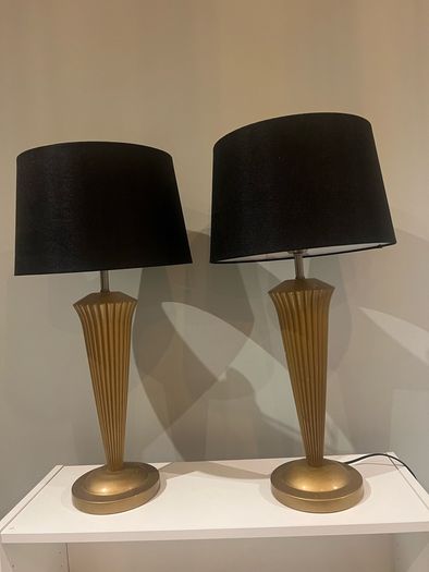 Pair of antique continental gilt Table lamps