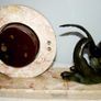 Marvelous Art  Deco Travertine Marble,agate and bronze clock Image 6