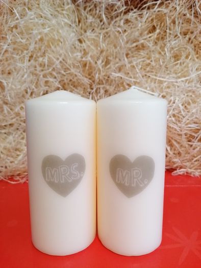 Brand new decorative wedding candle gift set mr&mrs