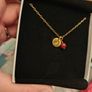 Lulu and Belle Dainty gold initial J necklace with carnelia stone Image 6