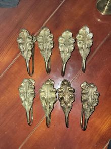 Antique Solid Brass Curtain Holdbacks