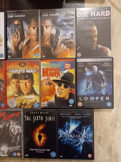 Bruce Willis Dvd Collection Bundle Die Hard Sixth Sense Sin City Looper Etc