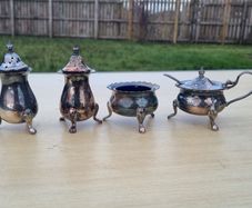 Antique silver-plated spice set