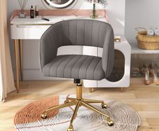 Costway Modern Swivel Home Office Chair with Tufted Back and Seat