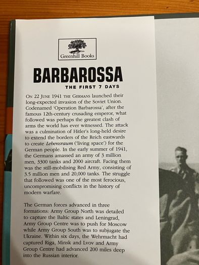 War book:'Barbarossa The First 7 Days'