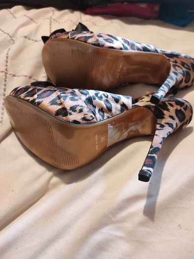 Leopard print high heels from Schuh brand new
