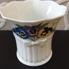 Small Belleek Violets Vase