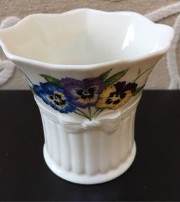 Small Belleek Violets Vase
