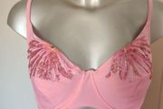 BNWT Salsedine Bikini pink sequin underwired top Rosa size UK40C EU90C Postage included