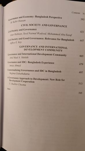 Governance. South Asian Perspective. Edited By Hasnat Abdulhye. Hardback With Dustjacket In Good Condition.