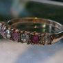 9ct Gold Ruby and White Stone Seven Stone Ring, Full Hallmarks, Size O Image 2