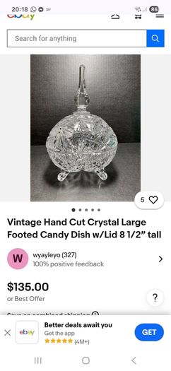Stunning Vintage heavy Crystal Sweet/Cookie dish