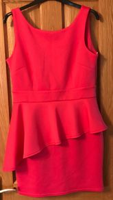 Cerise pink dress with beautiful cut Size 16