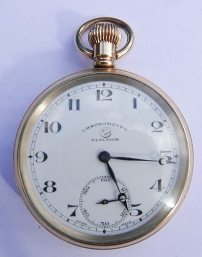 Vintage Chronometre Election Gold Plated Pocket Watch Mechanical  Retro Vintage, the watch works well and keeps time