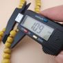 Antique Yellow African Style Glass Beads Strand 22 inches Image 3