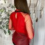 Lace blouse with a bow at the neck Image 4