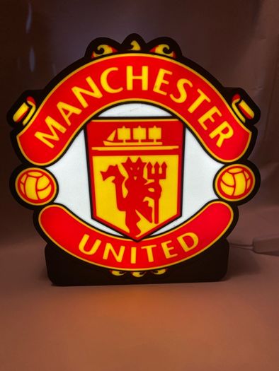 Manchester United Crest LED Light Box Football Fan Lamp