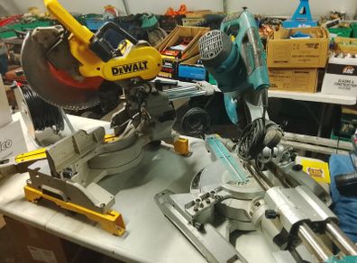 chopsaws. 2 dewalt, 1 Makita