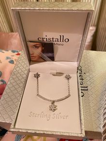 Cristallo di Milano sterling silver earrings & necklace set