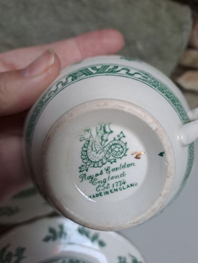 Antique Royal Cauldon cup, saucer and cake plate