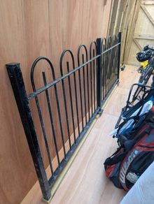 3 Metre Black Steel Bow top Fence