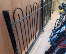 3 Metre Black Steel Bow top Fence