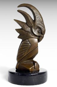 Crested Cockatoo - Bronze, Marble, Signed