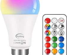 Colour Changing Bulb B22 10W, RGBW LED Bulb Lighting with 21 Key Remote Control, Dual Function, 12 Colour Choices for Home Decoration Bar Party KTV Stage