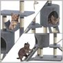 154cm Cat Tree Climbing Tower Scratching Post Grey Image 6